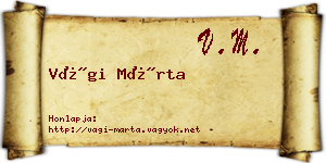 Vági Márta névjegykártya